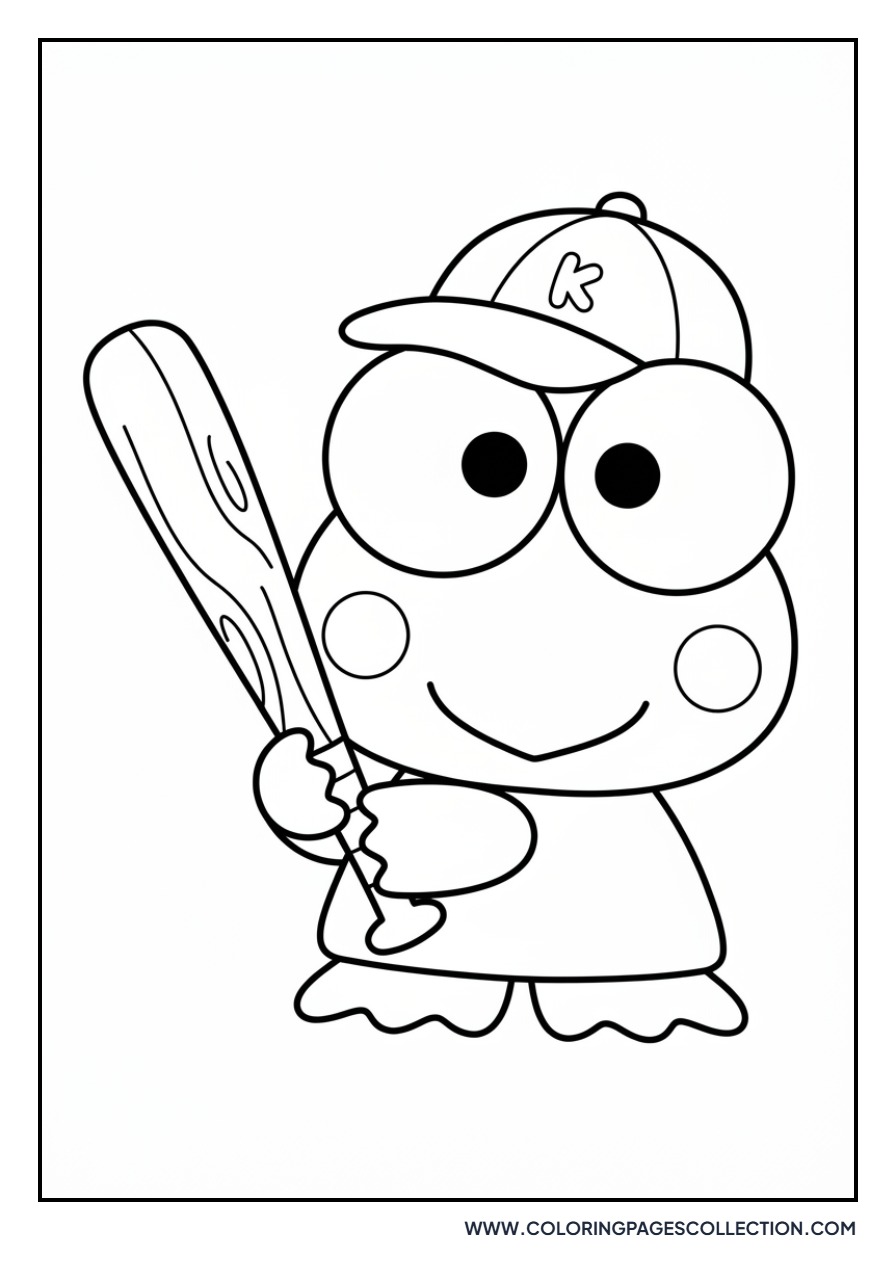 Keroppi Playing Baseball