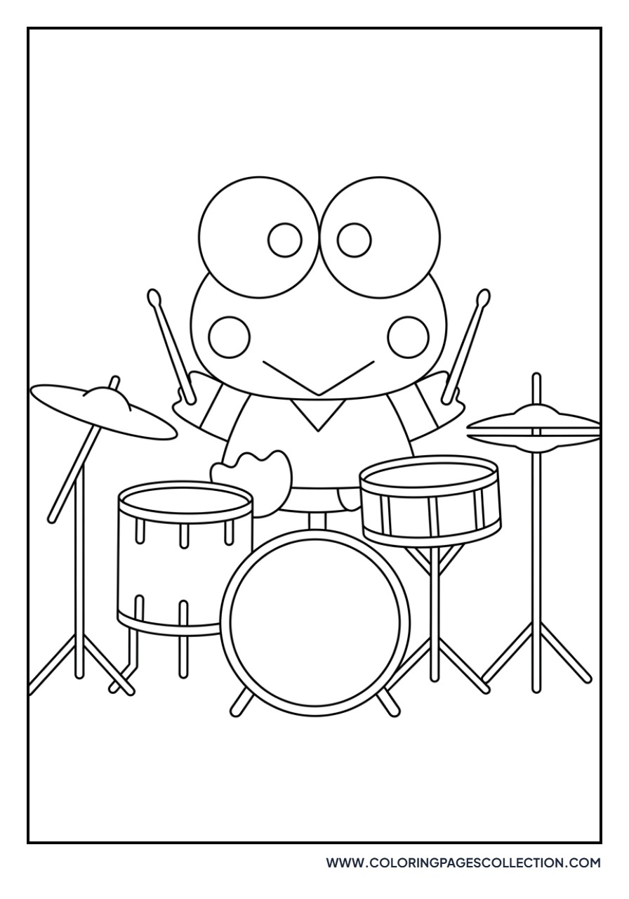 Keroppi Playing Drums