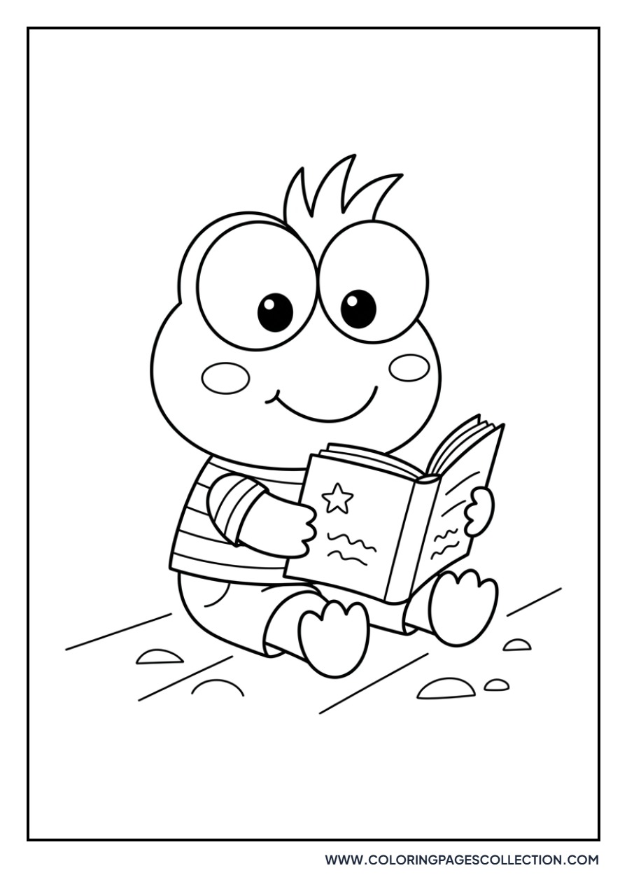 Keroppi Reading a Book