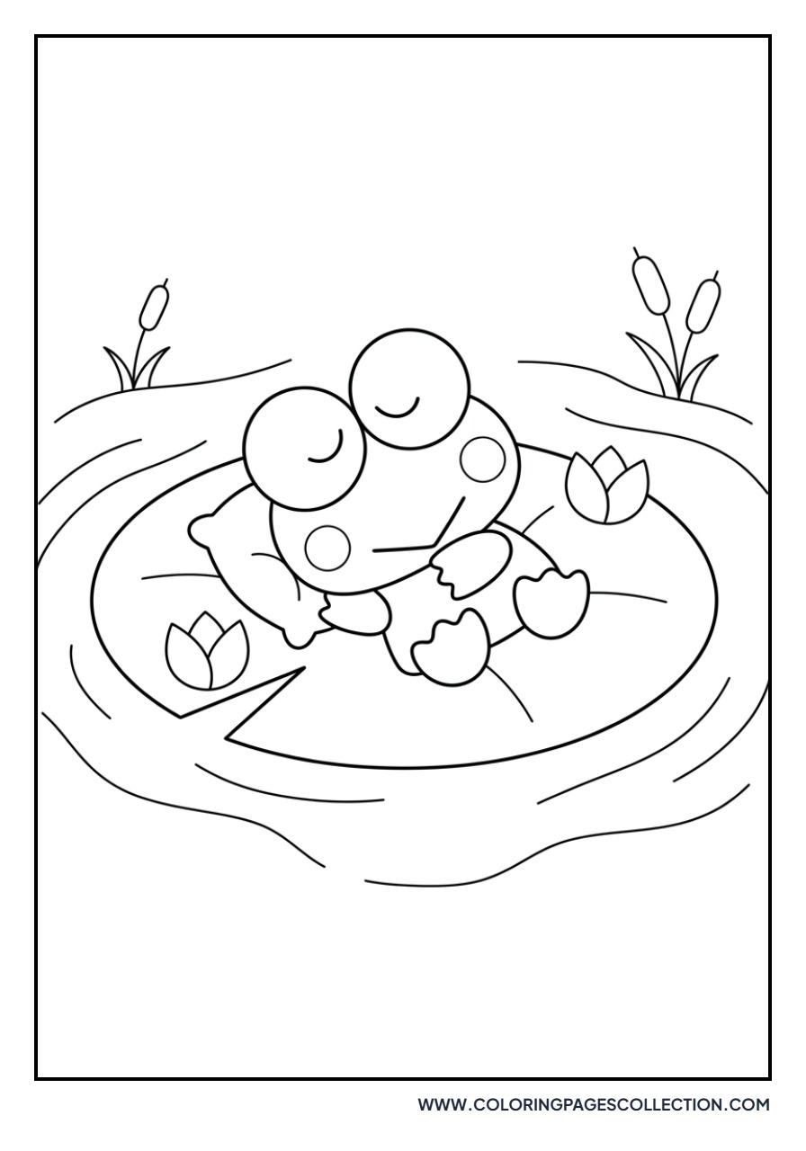 Keroppi Sleeping on a Lily Pad