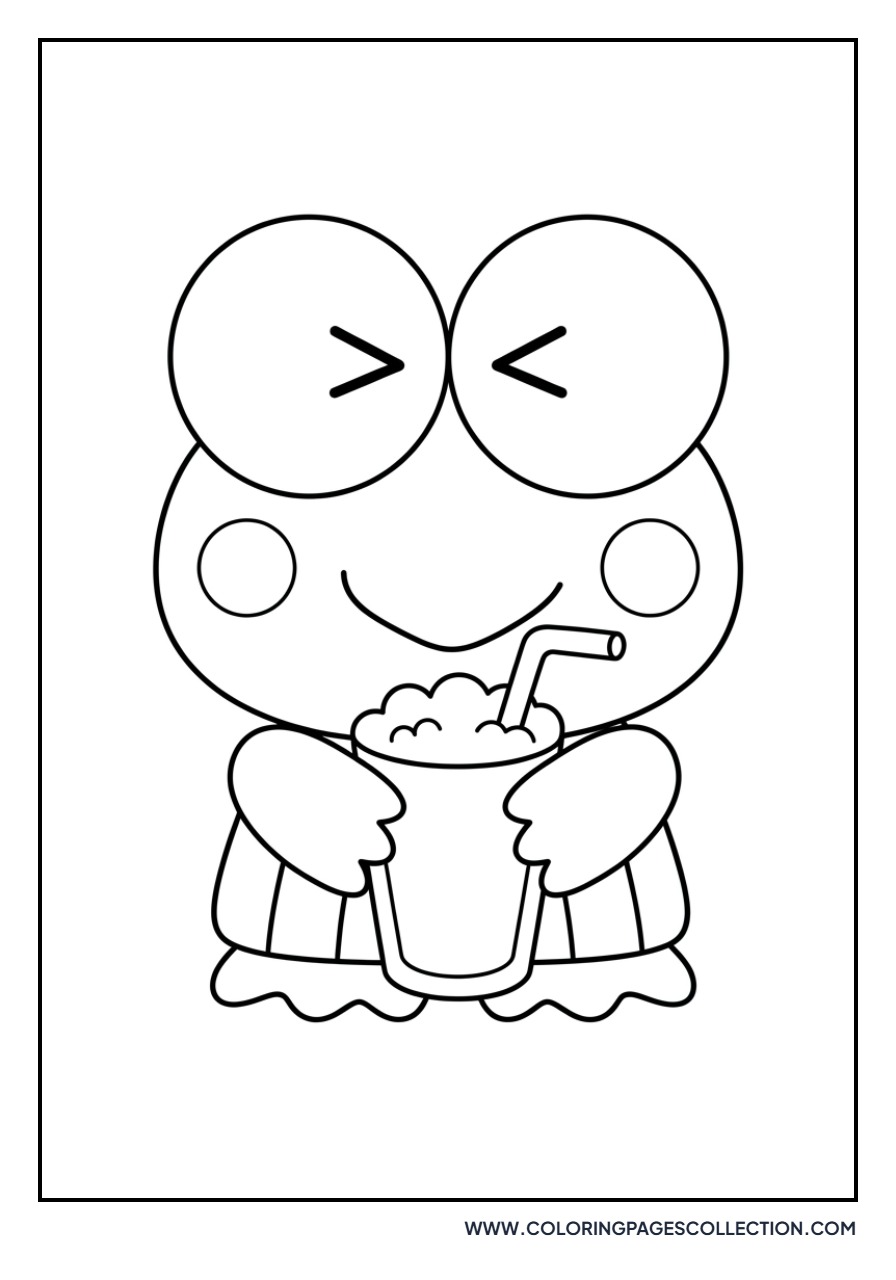Keroppi with a Milkshake