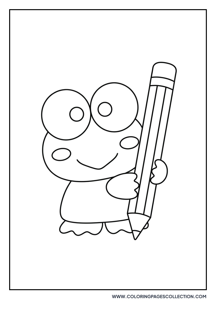 Keroppi with a Pencil