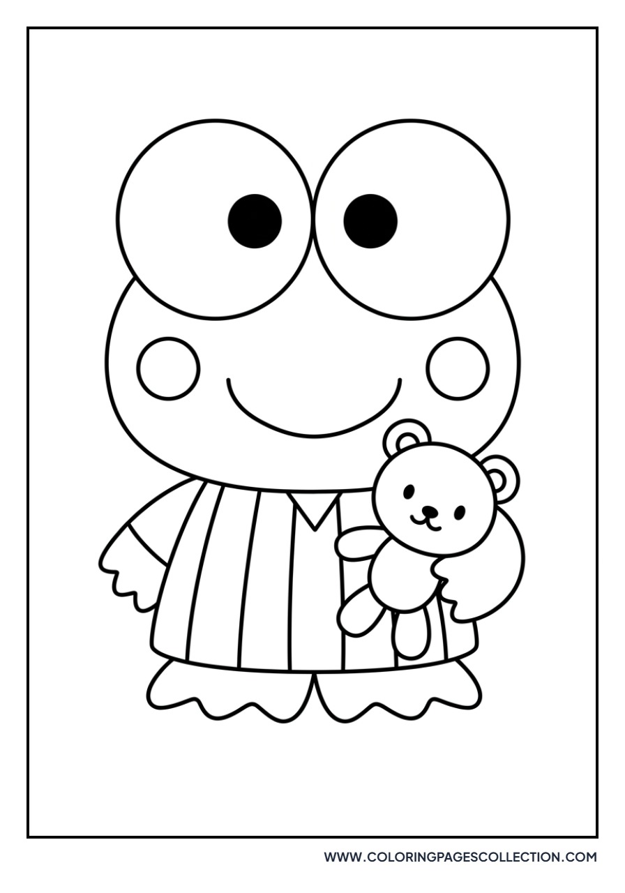 Keroppi with a Teddy Bear