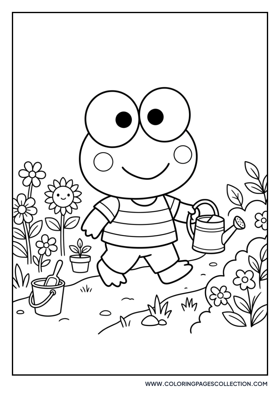 Keroppi with a Watering Can
