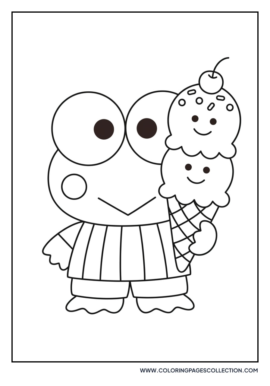 Keroppi with an Ice Cream