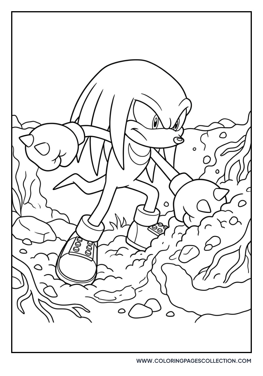 Knuckles Digging a Hole