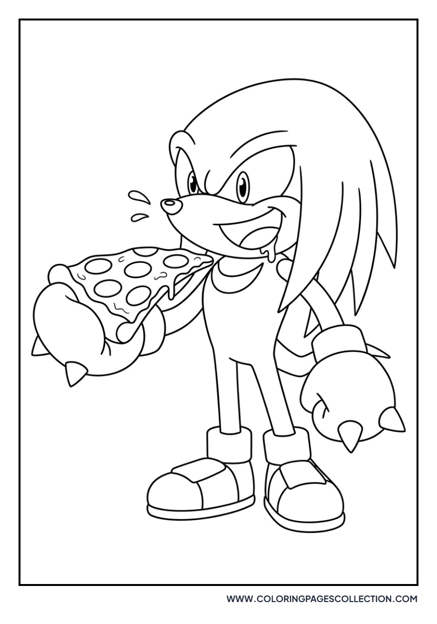 Knuckles Eating Pizza