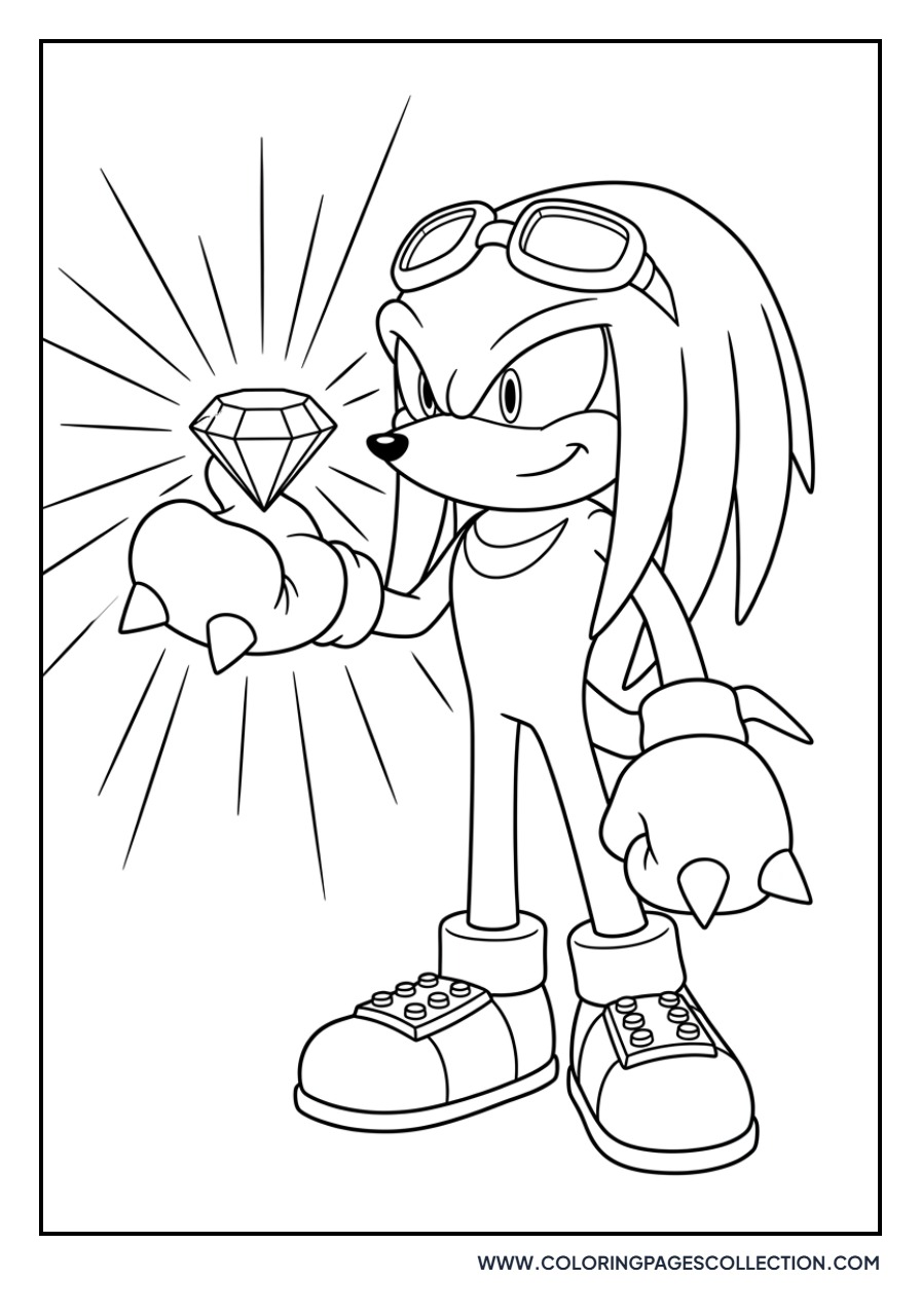 Knuckles Holding Chaos Emerald