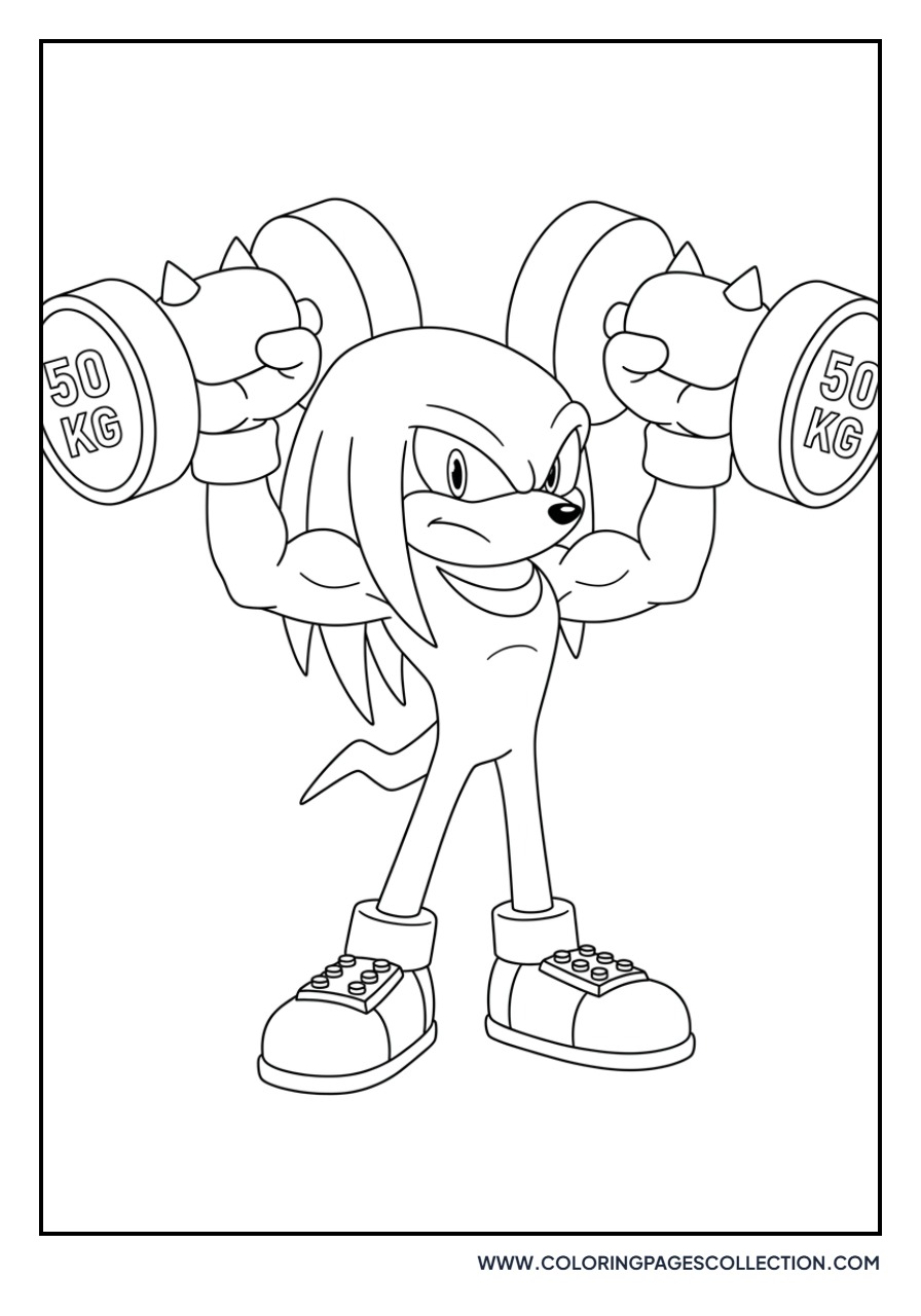Knuckles Lifting Weights