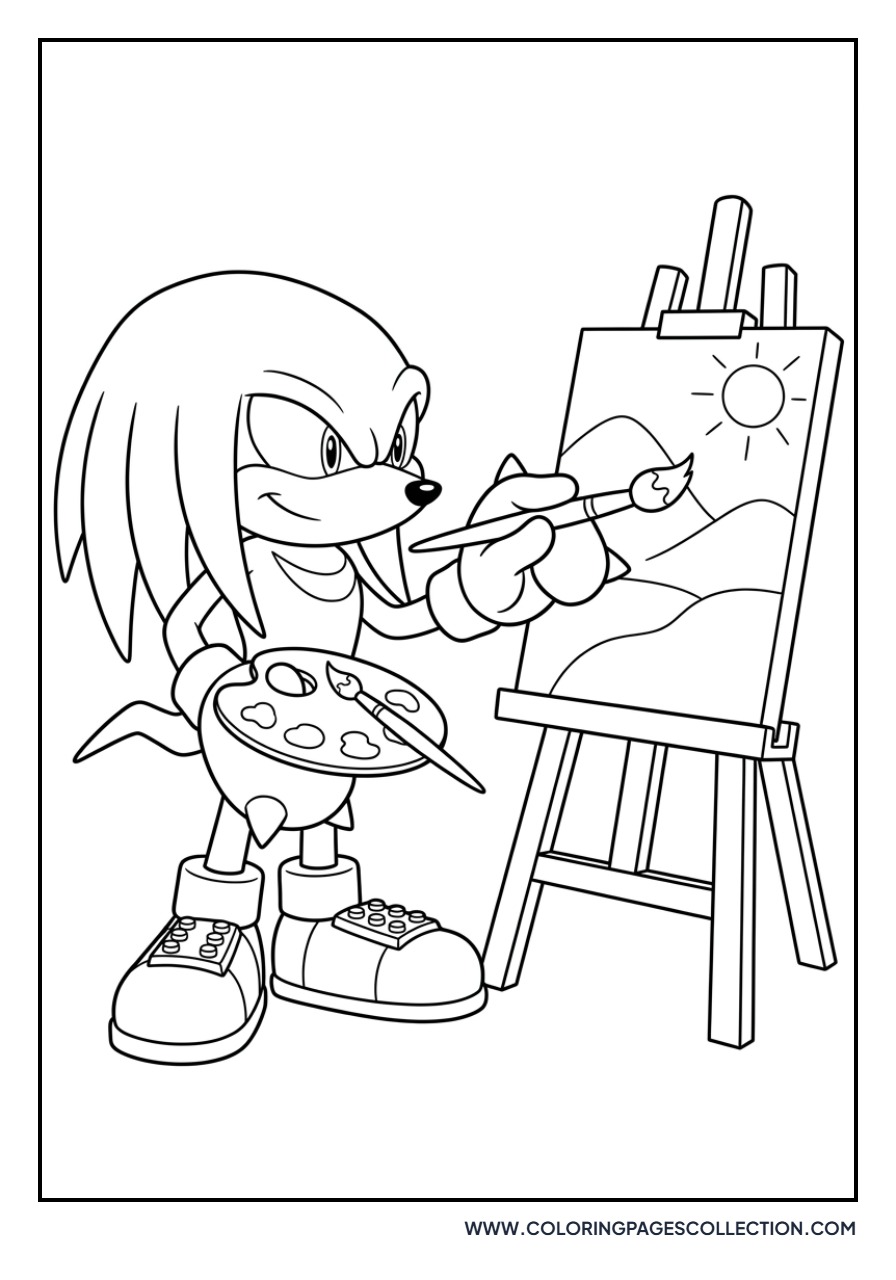 Knuckles Painting a Picture