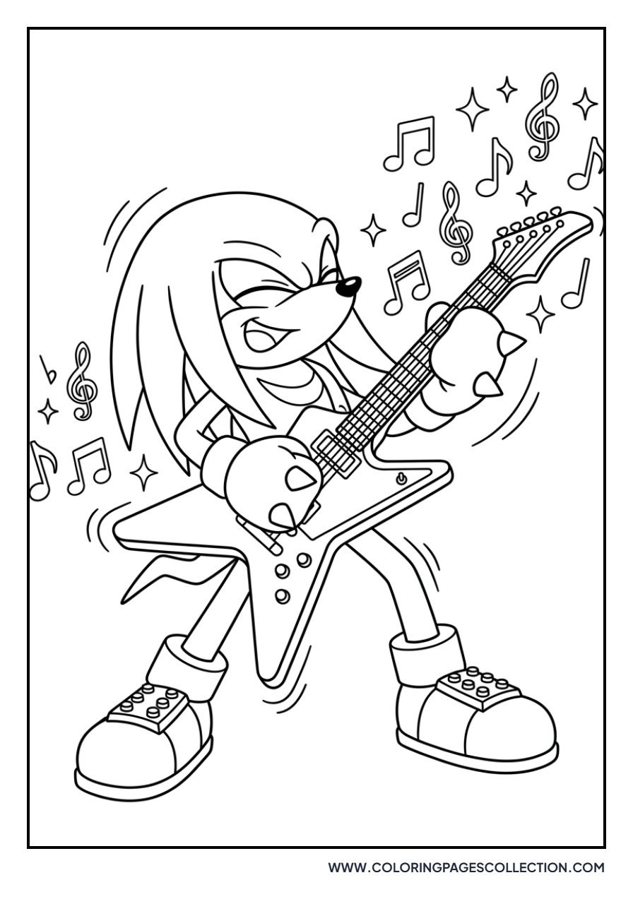 Knuckles Playing Guitar