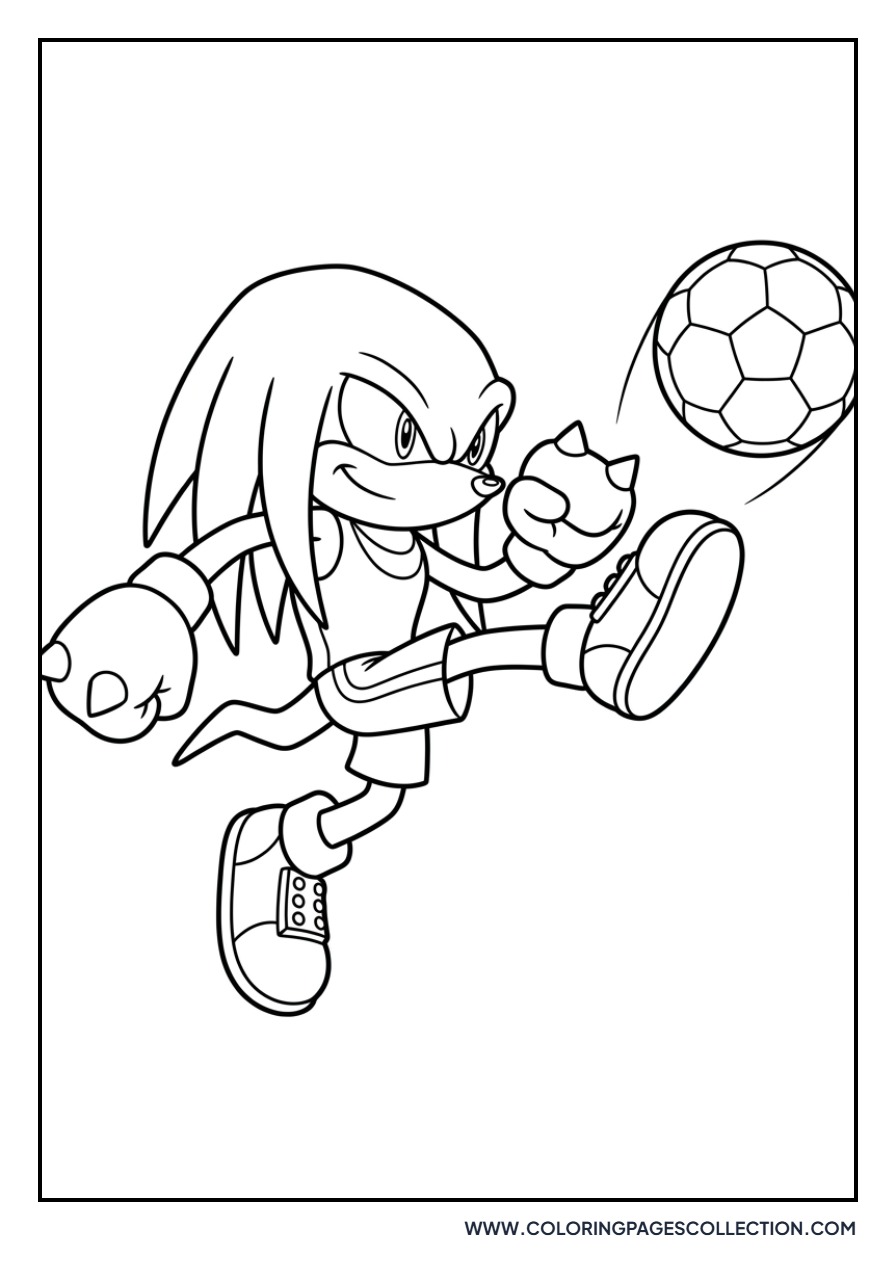 Knuckles Playing Soccer