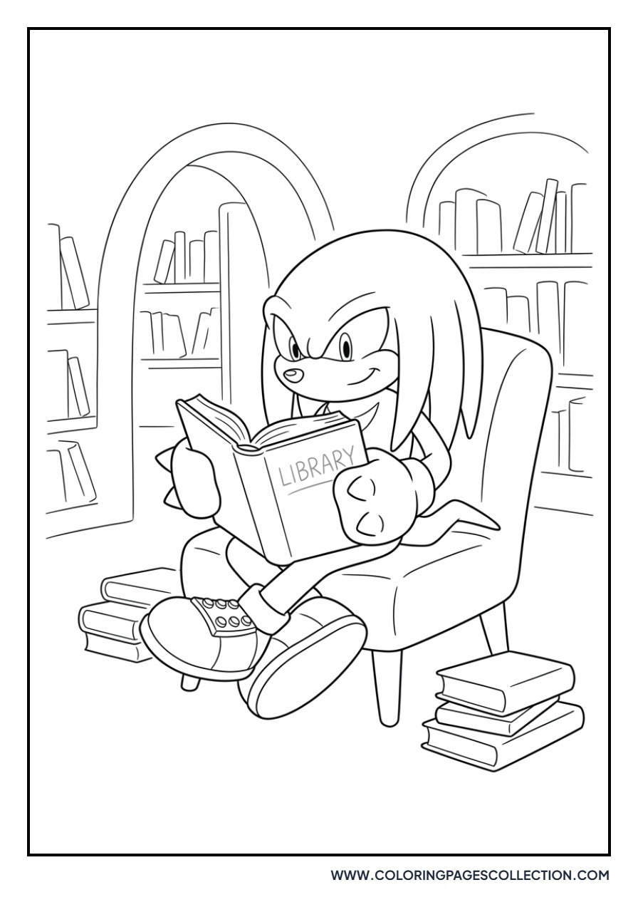 Knuckles Reading a Book
