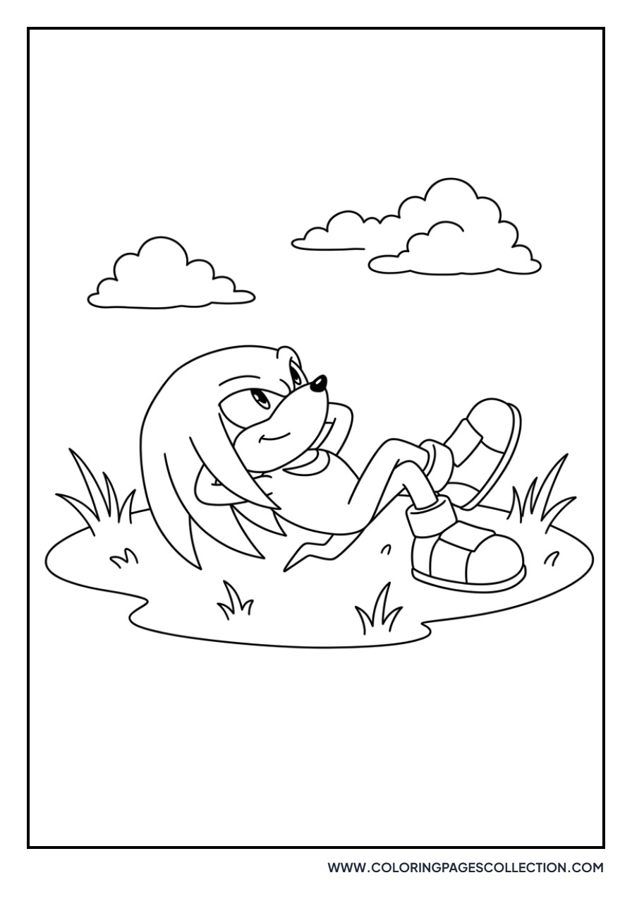Knuckles Relaxing on Grass