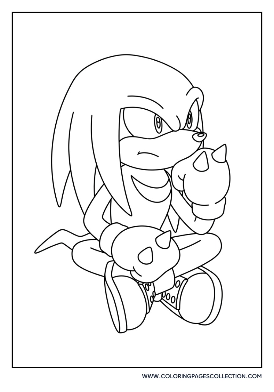 Knuckles Sitting Down