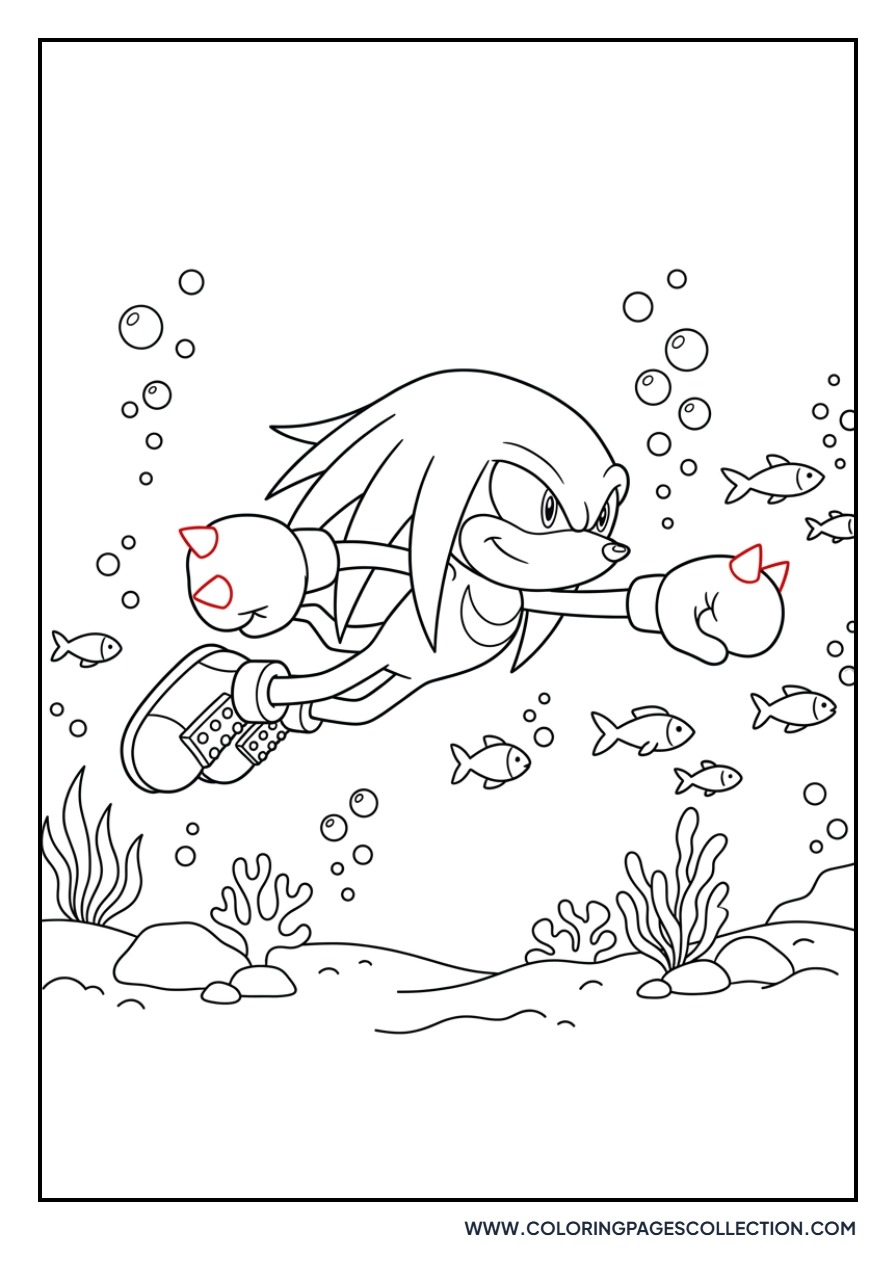 Knuckles Underwater Swimming