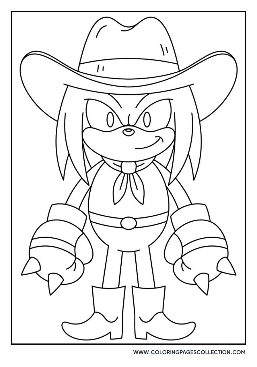 Knuckles Wearing Cowboy Hat