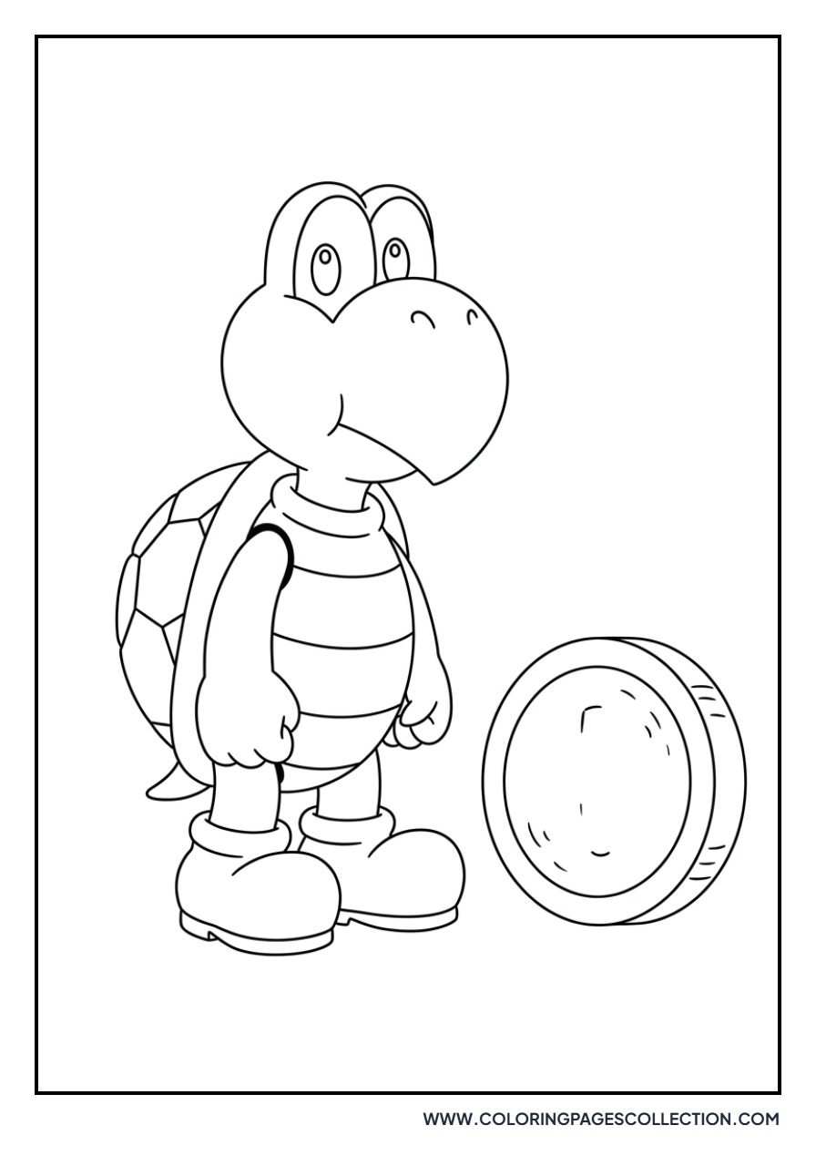 Koopa Troopa Guarding a Coin