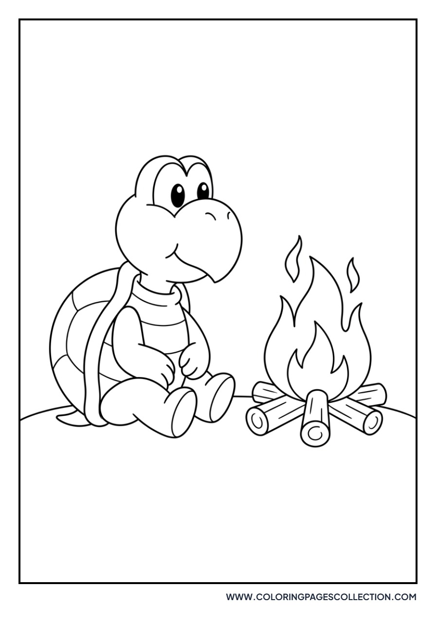 Koopa Troopa near a Campfire