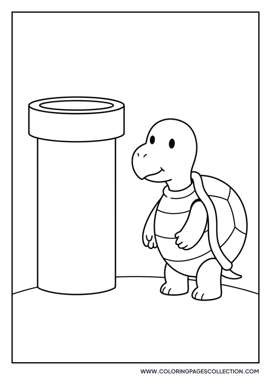 Koopa Troopa Near a Pipe