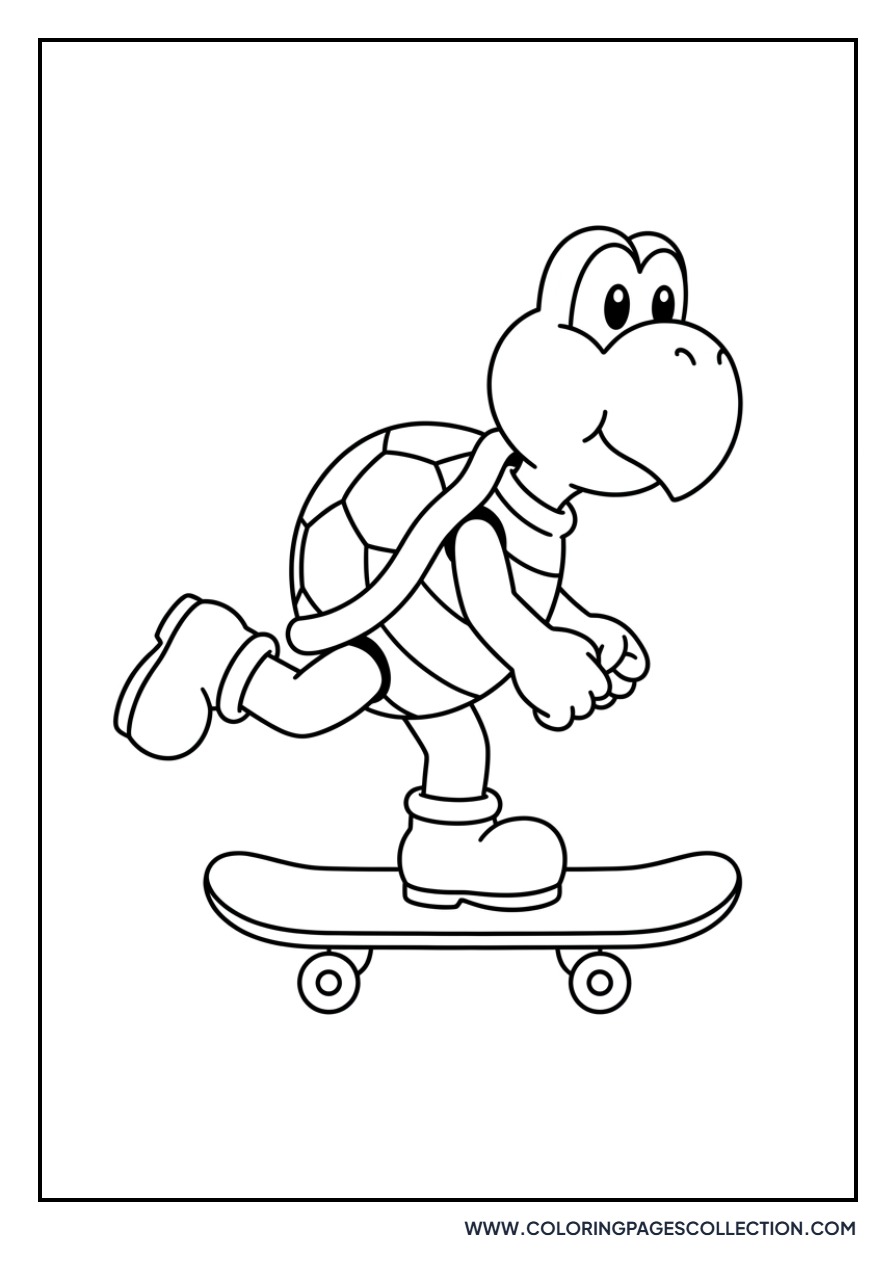 Koopa Troopa on a Skateboard