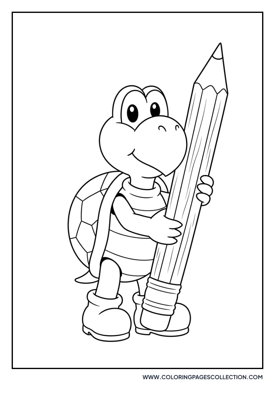 Koopa Troopa with a Pencil