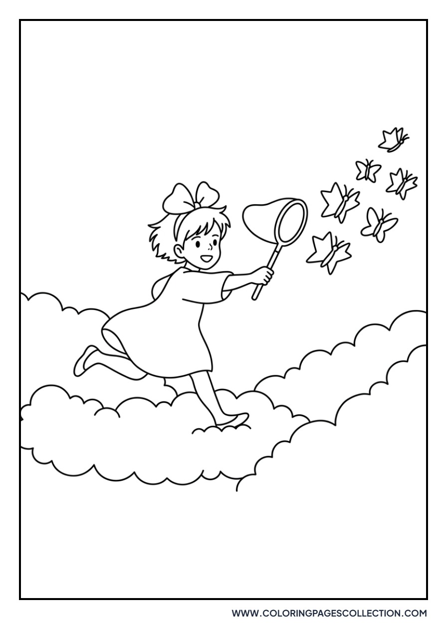 Kiki Catching Butterflies