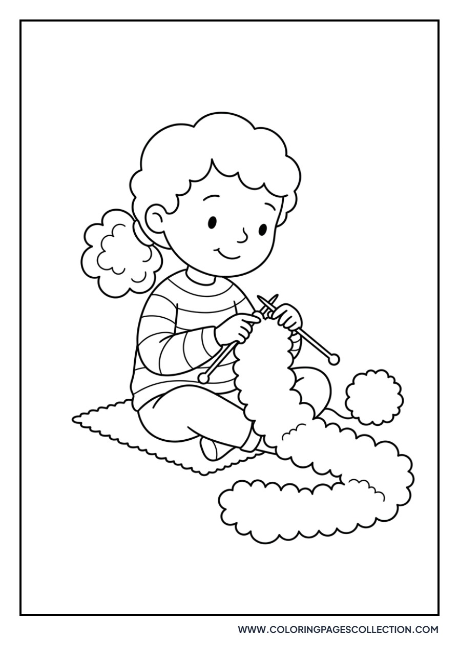 Lala Knitting a Scarf