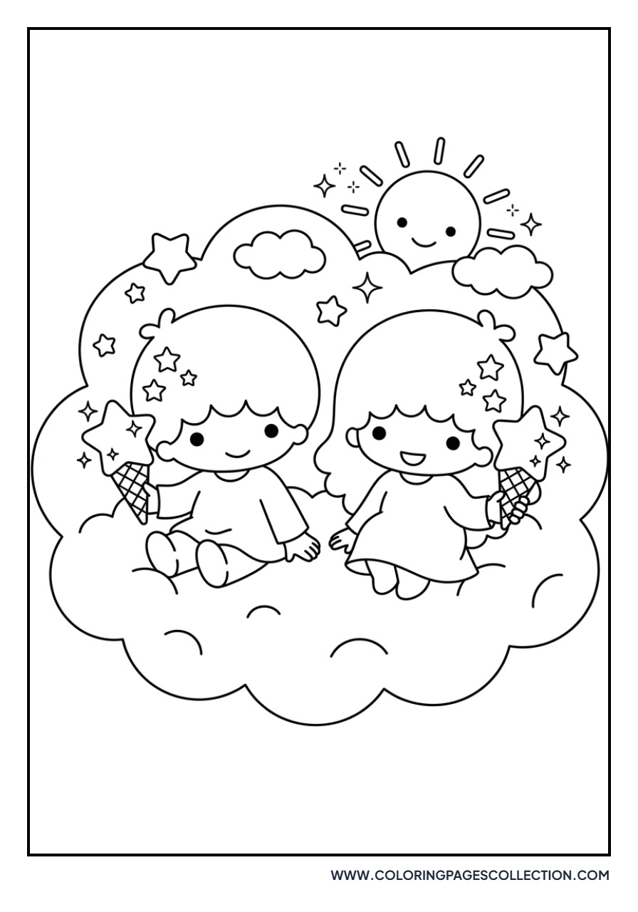 Twins Eating Ice Cream