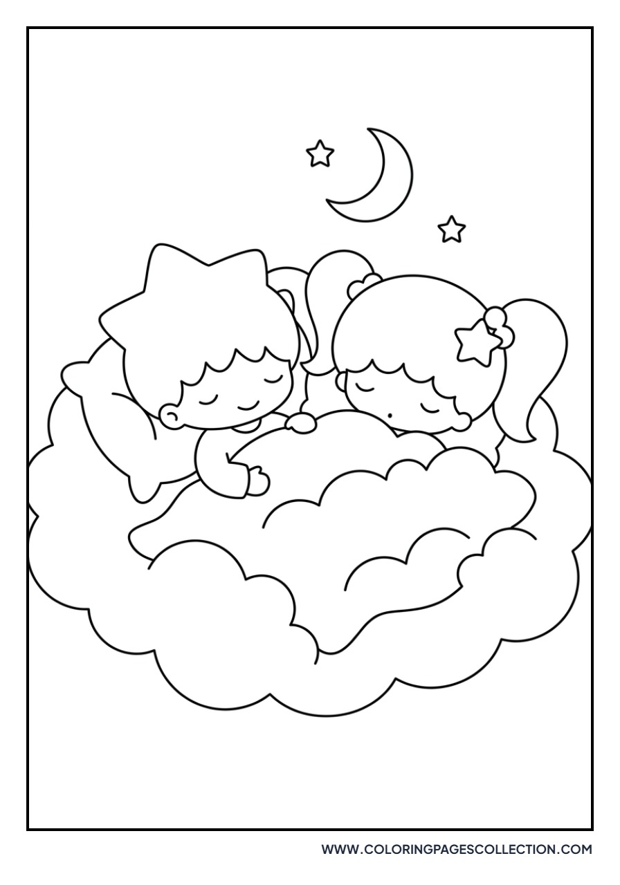 Twins Sleeping on Clouds