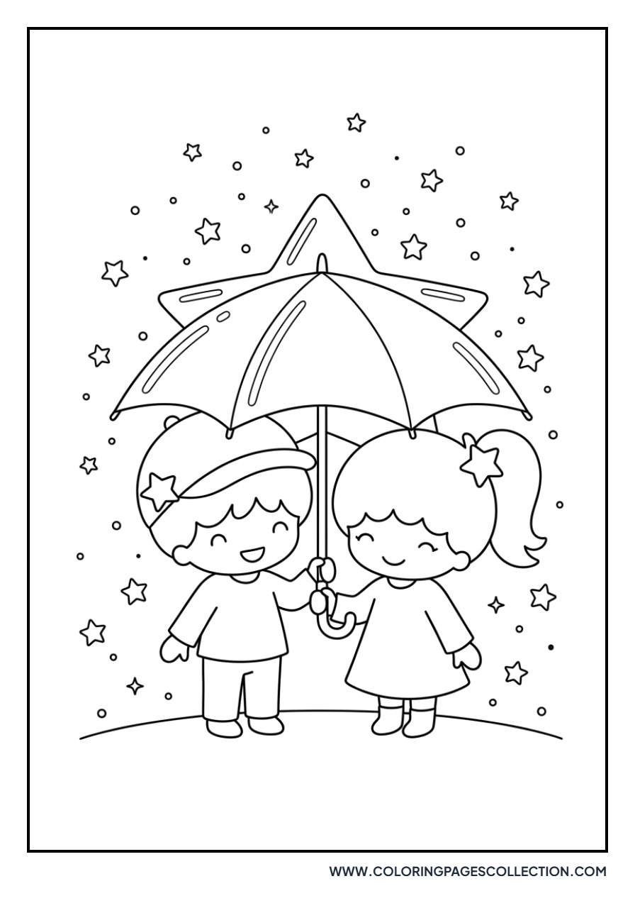 Twins under an Umbrella
