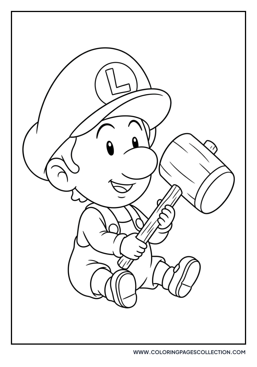Baby Luigi with a Hammer