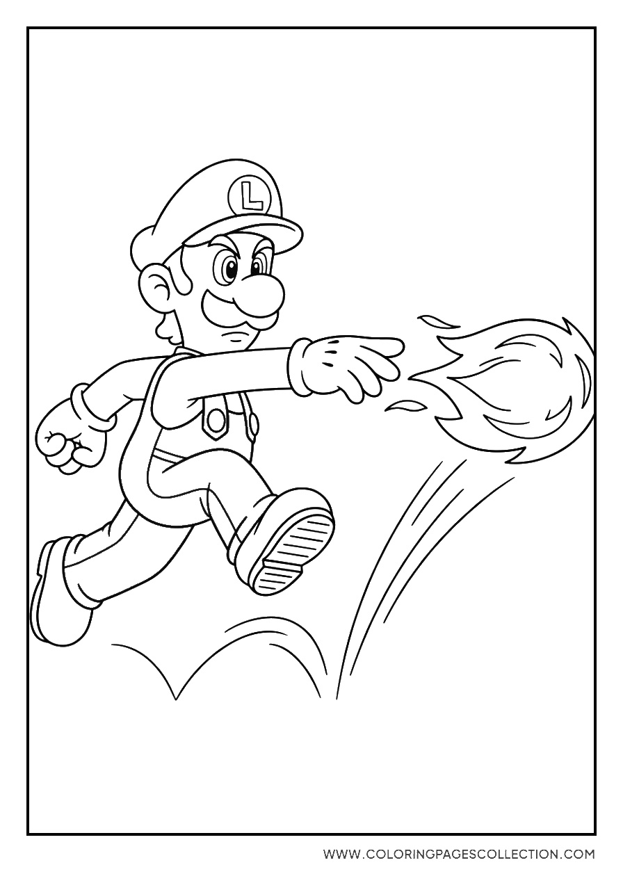 Fire Luigi Shooting Fireballs