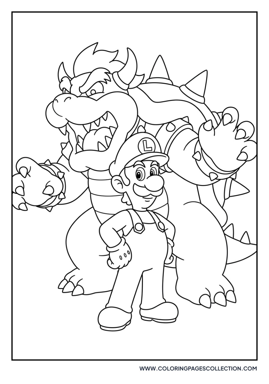 Luigi and Bowser Facing Off
