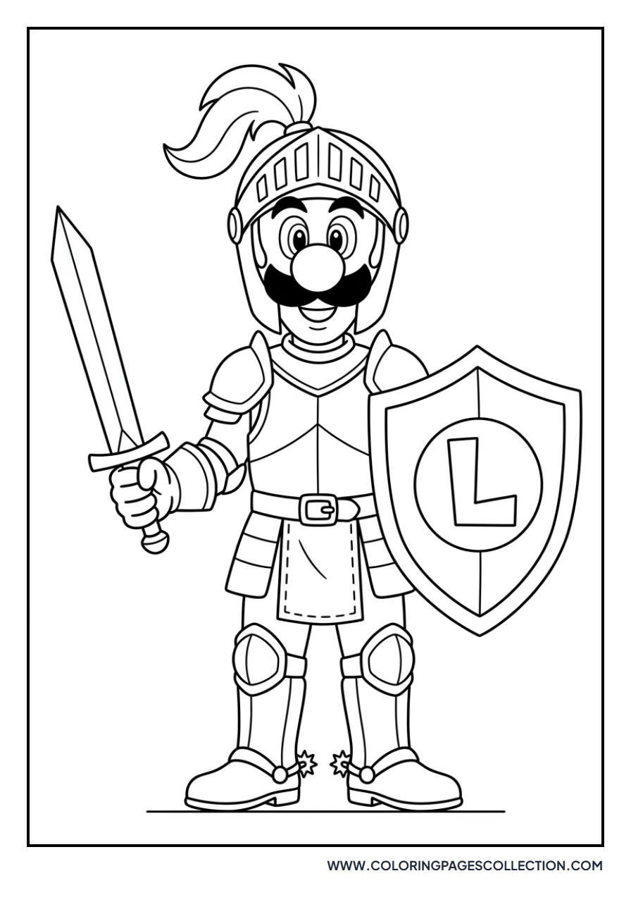 Luigi as a Brave Knight