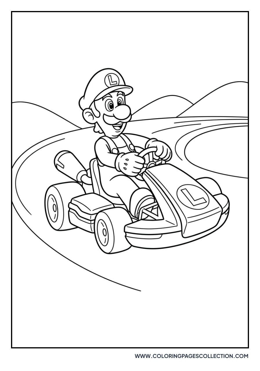 Luigi Driving a Racing Kart