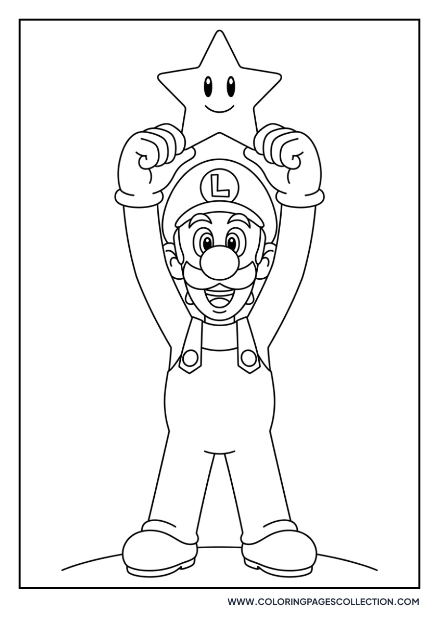 Luigi Holding a Power Star