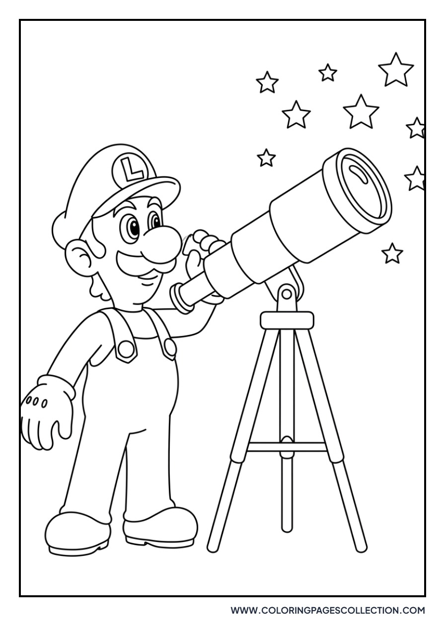 Luigi Looking Through Telescope