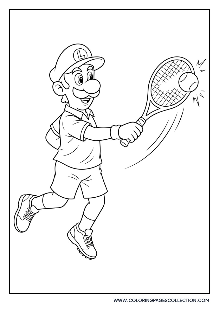 Luigi Playing Tennis
