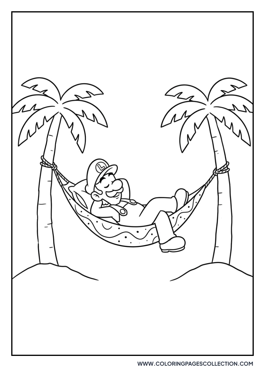 Luigi Sleeping in a Hammock