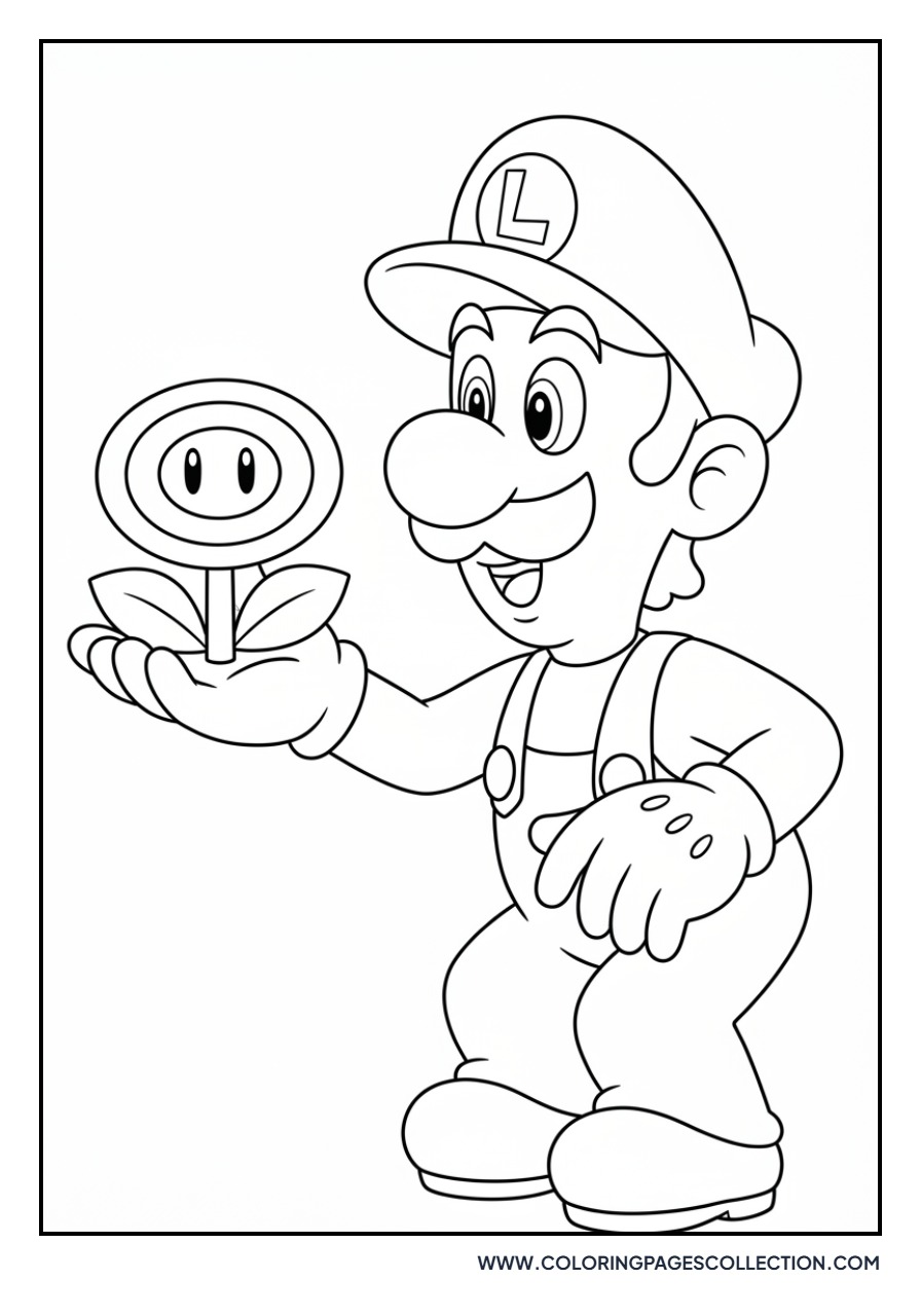 Luigi with a Fire Flower