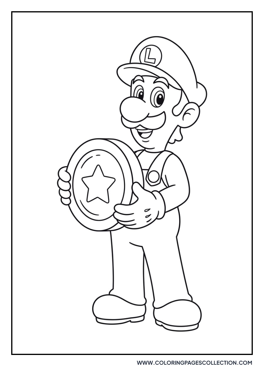 Luigi with a Golden Coin