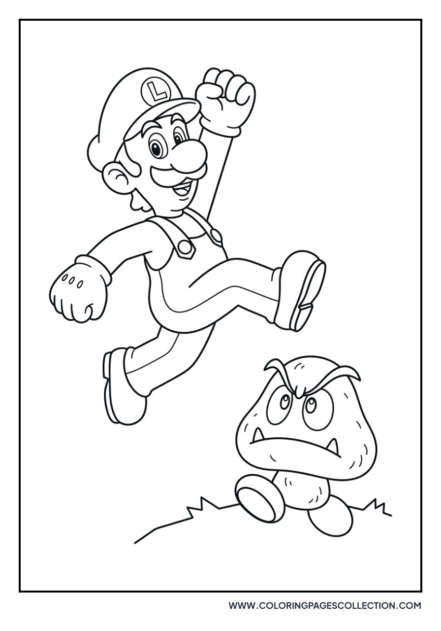Luigi with a Goomba