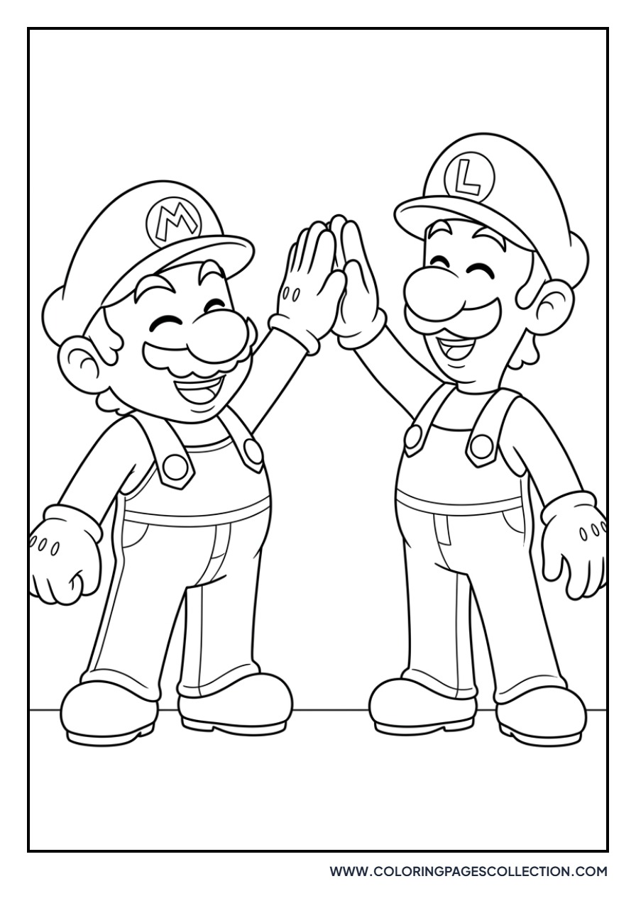 Mario and Luigi High Five