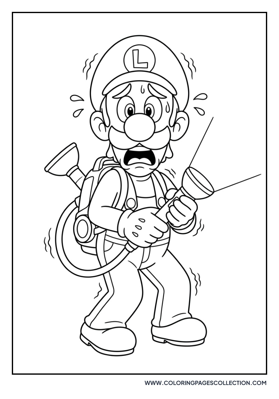 Scared Luigi with Flashlight
