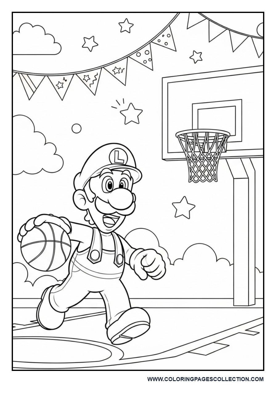 Basketball Luigi Star Player