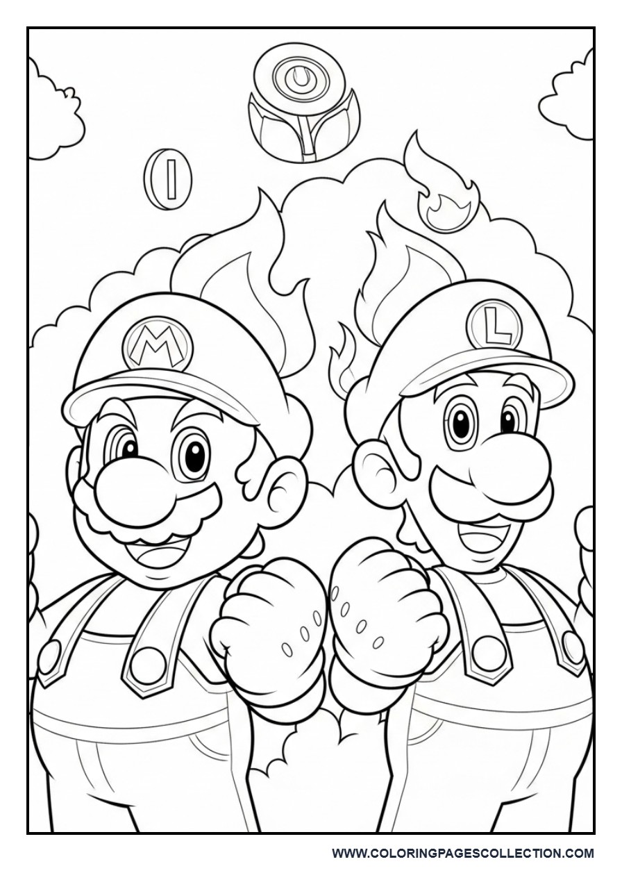 Fire Mario and Luigi Together