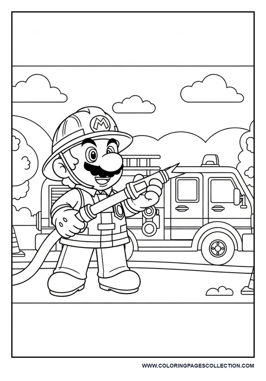 Firefighter Mario Hero Scene