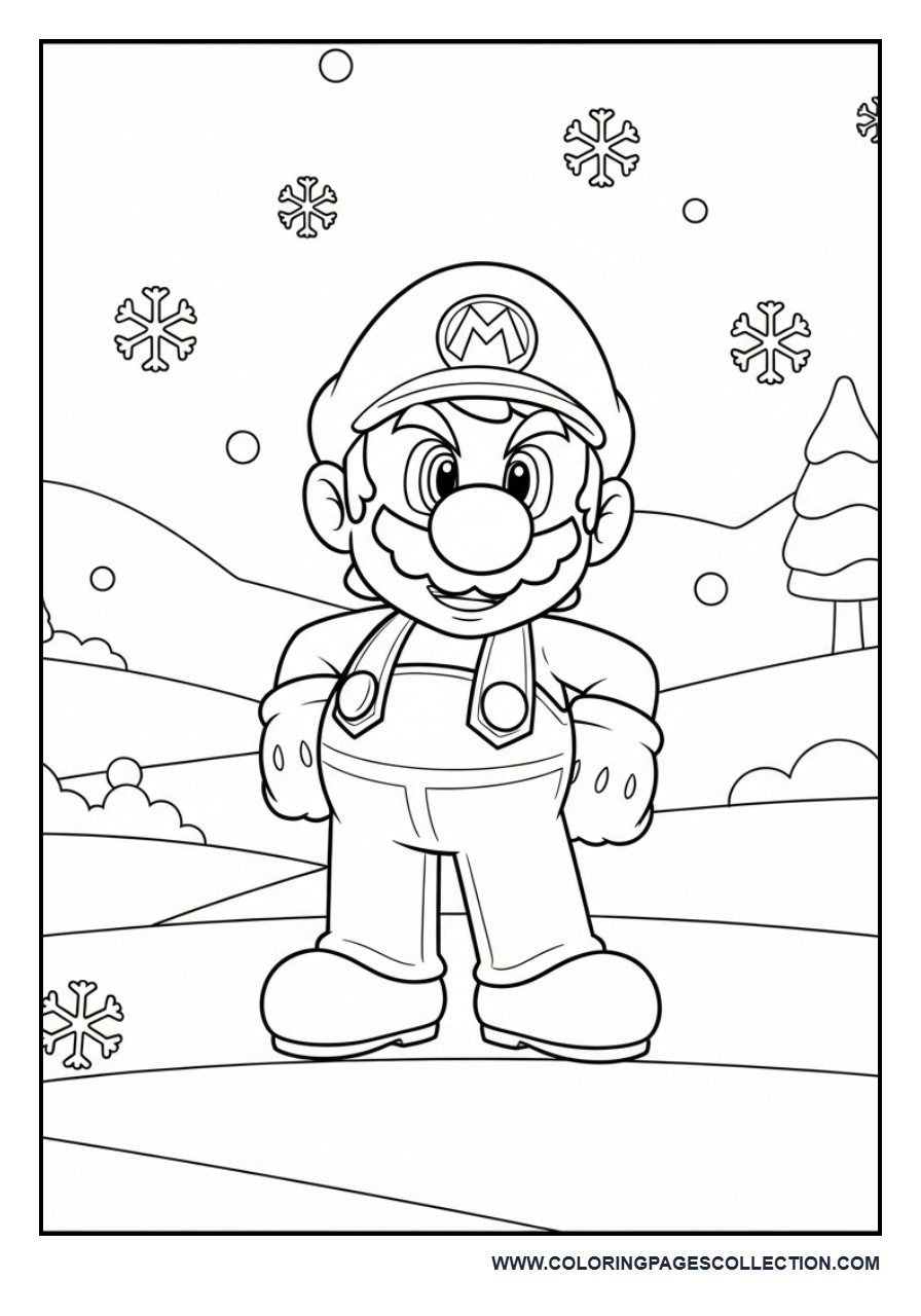 Ice Mario Winter Scene