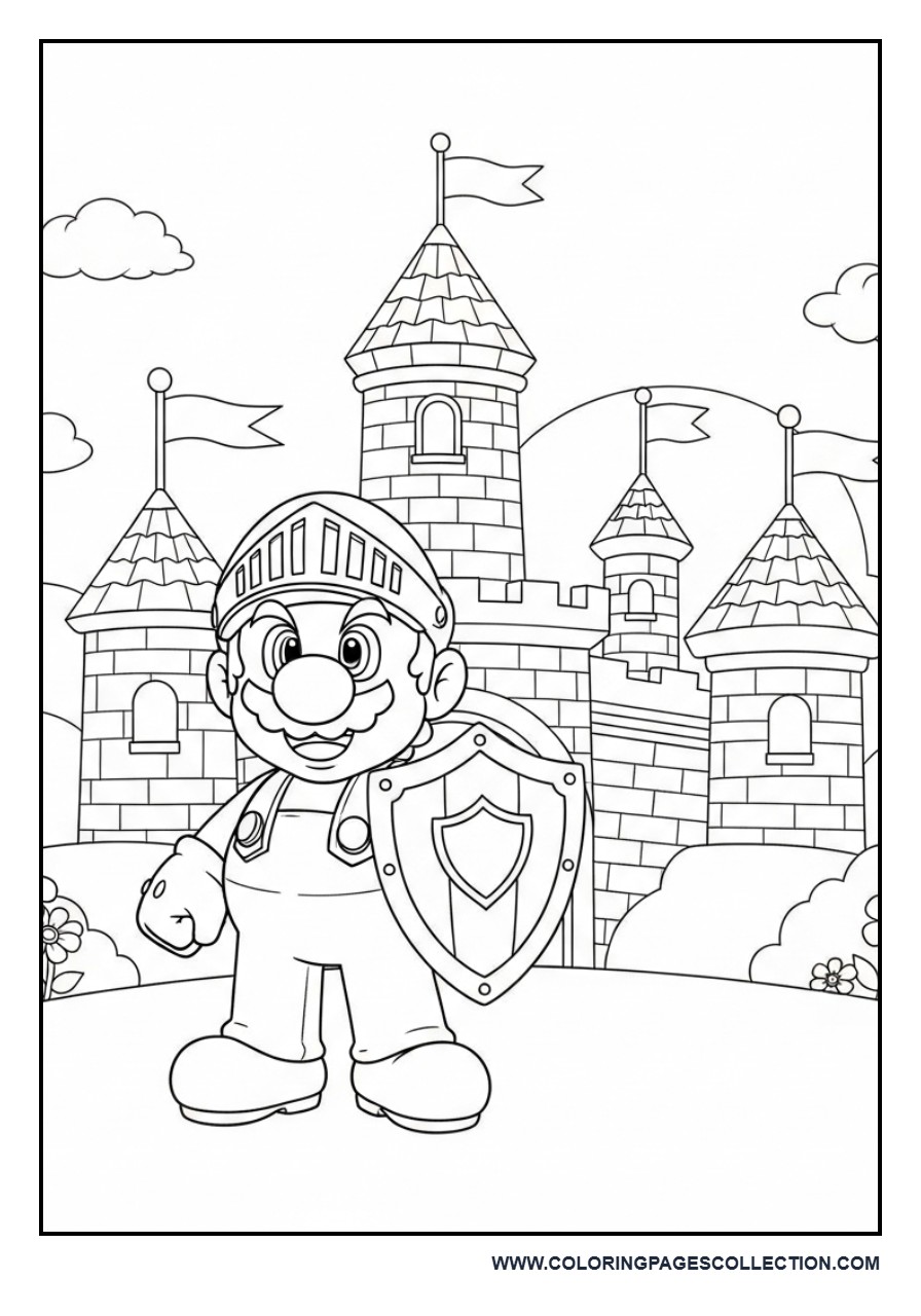 Knight Mario Protecting the Kingdom